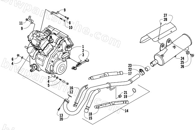 ENGINE AND EXHAUST diagram