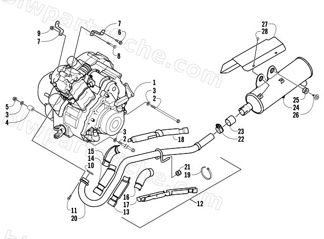 ENGINE AND EXHAUST diagram