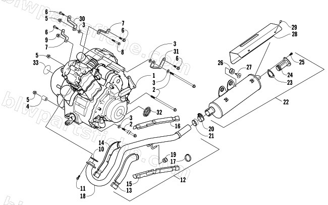 ENGINE AND EXHAUST diagram
