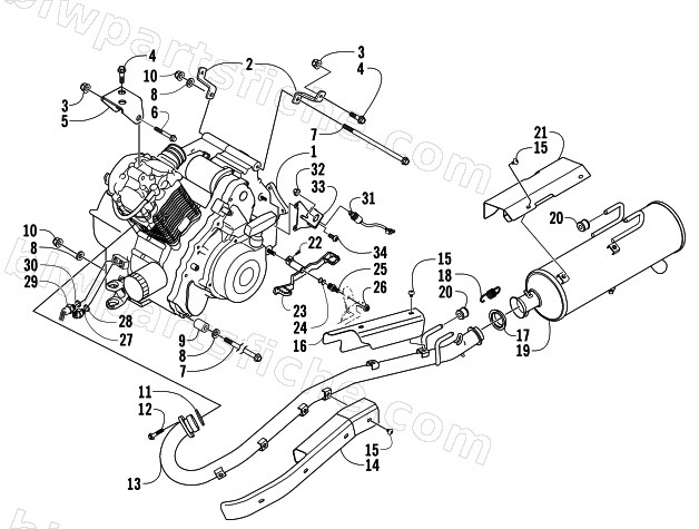 ENGINE AND EXHAUST diagram