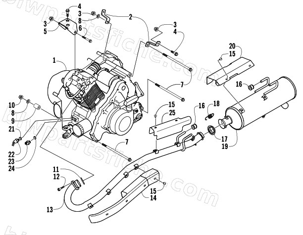 ENGINE AND EXHAUST diagram