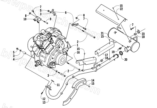 ENGINE AND EXHAUST diagram