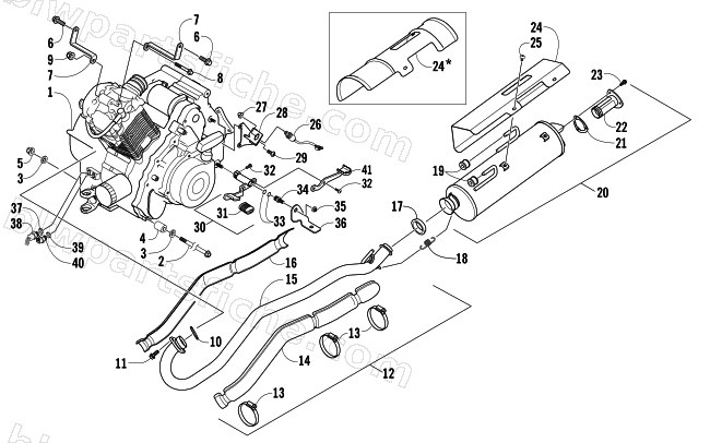 ENGINE AND EXHAUST diagram