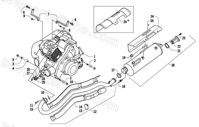 ENGINE AND EXHAUST diagram