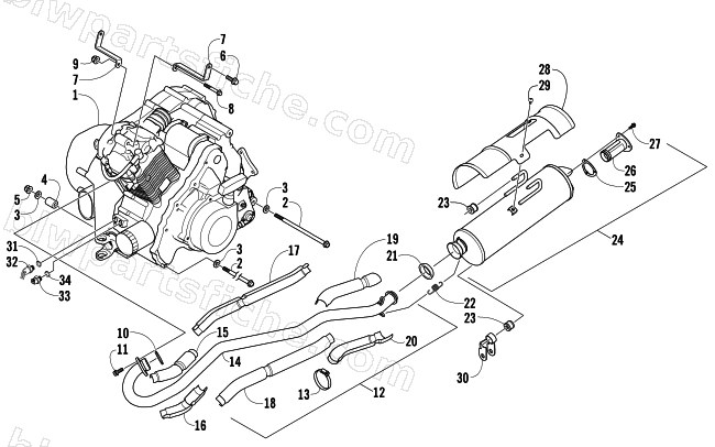 ENGINE AND EXHAUST diagram