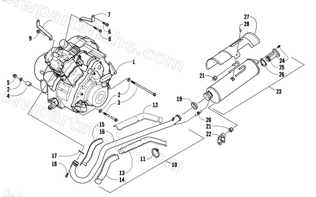 ENGINE AND EXHAUST diagram