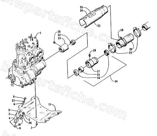 ENGINE AND RELATED ASSEMBLY diagram