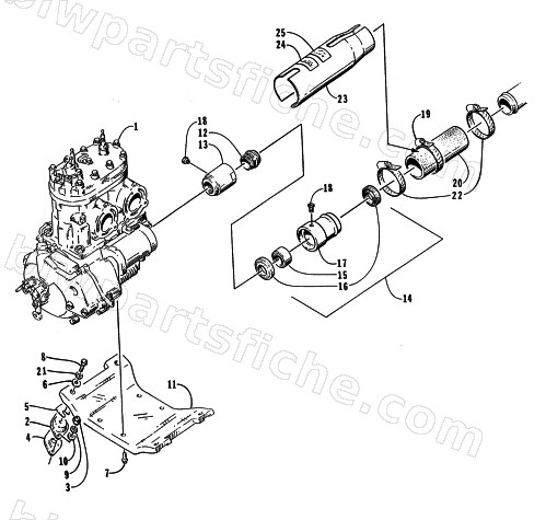 ENGINE AND RELATED ASSEMBLY diagram