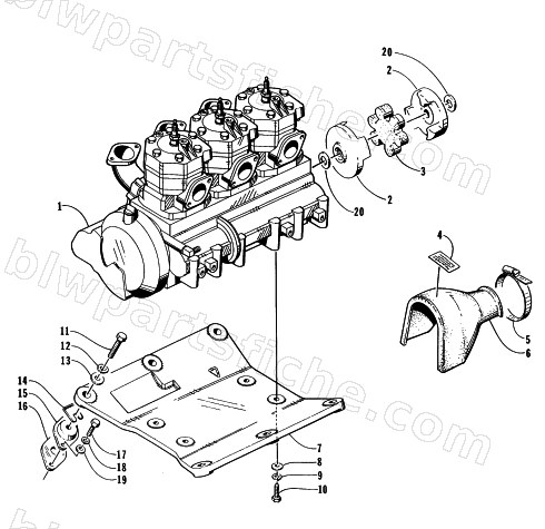 ENGINE AND RELATED ASSEMBLY diagram