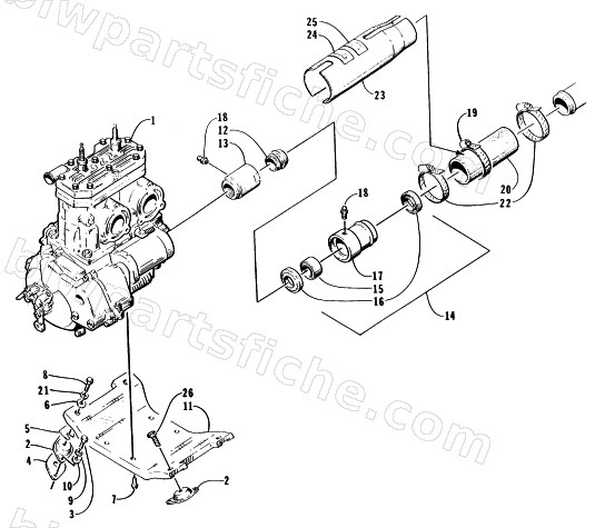 ENGINE AND RELATED ASSEMBLY diagram