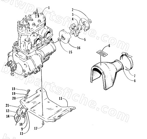 ENGINE AND RELATED ASSEMBLY diagram