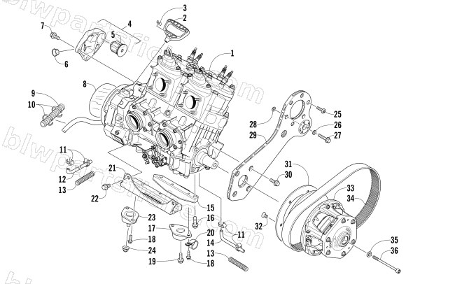 ENGINE AND RELATED PARTS diagram