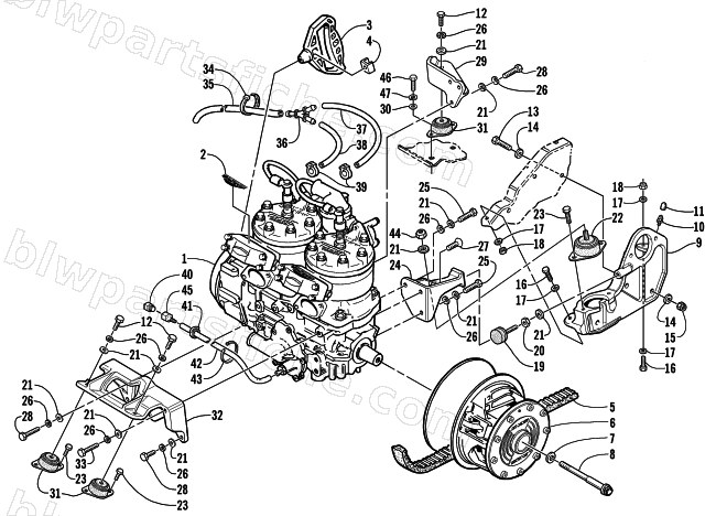 ENGINE AND RELATED PARTS diagram
