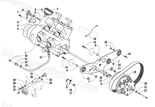 ENGINE AND RELATED PARTS diagram