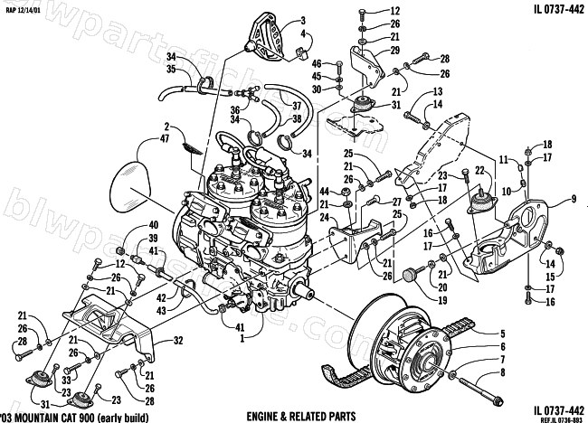 ENGINE AND RELATED PARTS diagram