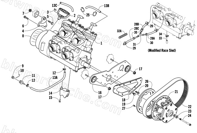 ENGINE AND RELATED PARTS diagram