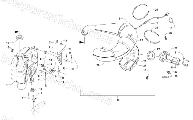 EXHAUST ASSEMBLY diagram