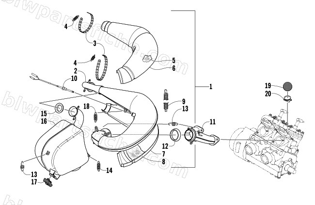 EXHAUST ASSEMBLY diagram