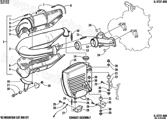 EXHAUST ASSEMBLY diagram