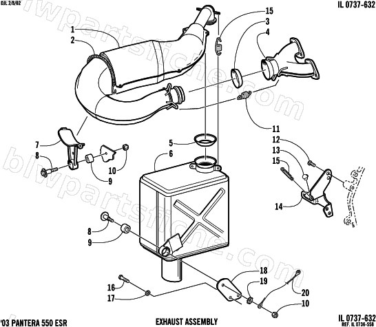 EXHAUST ASSEMBLY diagram