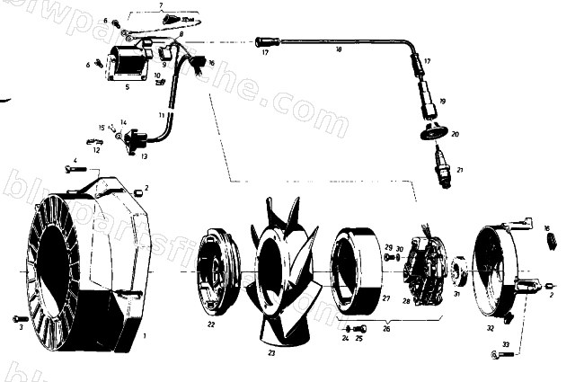 FAN HOUSING, AND MAGNETO ASS'Y diagram
