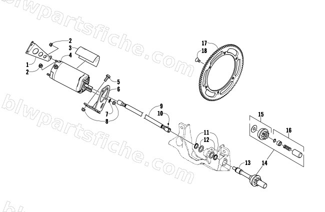 FLEX-DRIVE STARTER MOTOR ASSEMBLY diagram