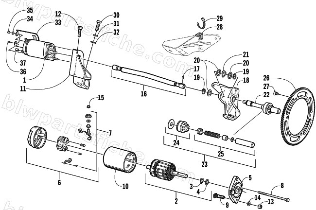 FLEX-DRIVE STARTER MOTOR ASSEMBLY diagram