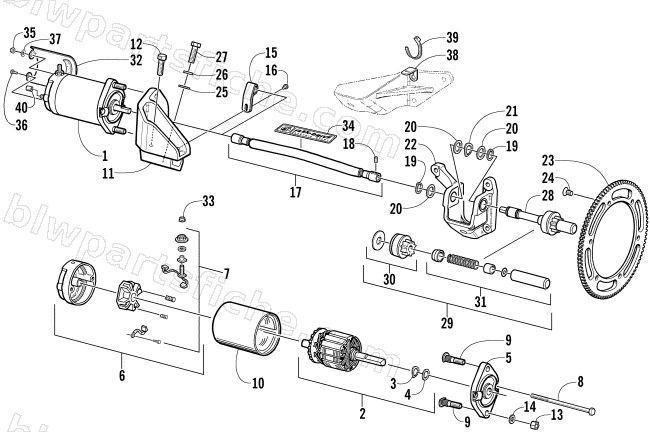 FLEX-DRIVE STARTER MOTOR ASSEMBLY diagram