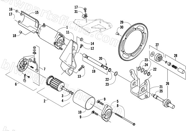 FLEX-DRIVE STARTER MOTOR ASSEMBLY diagram