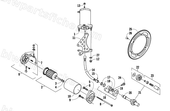 FLEX-DRIVE STARTER MOTOR ASSEMBLY diagram