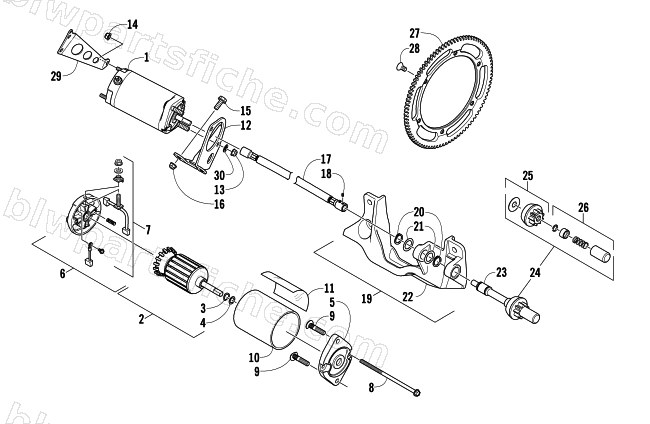 FLEX-DRIVE STARTER MOTOR ASSEMBLY diagram