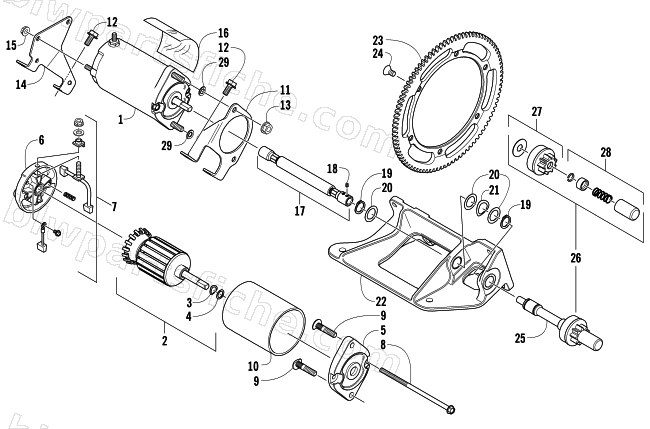 FLEX-DRIVE STARTER MOTOR ASSEMBLY diagram