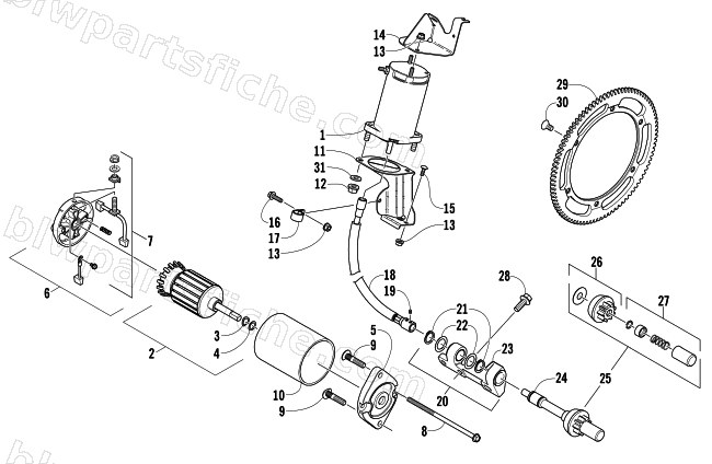 FLEX-DRIVE STARTER MOTOR ASSEMBLY (Optional) diagram