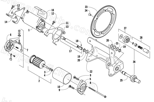 FLEX-DRIVE STARTER MOTOR ASSEMBLY (Optional) diagram
