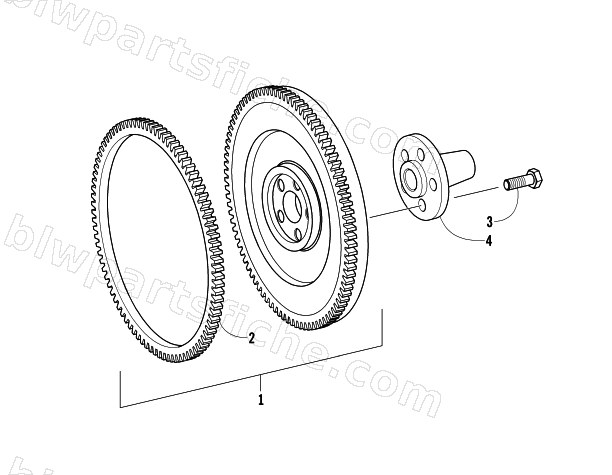 FLYWHEEL AND CROWN GEAR ASSEMBLY diagram