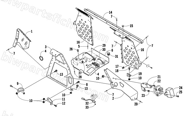 FOOTREST AND STEERING SUPPORT ASSEMBLY diagram
