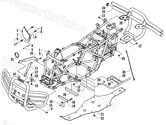 FRAME AND RELATED PARTS diagram
