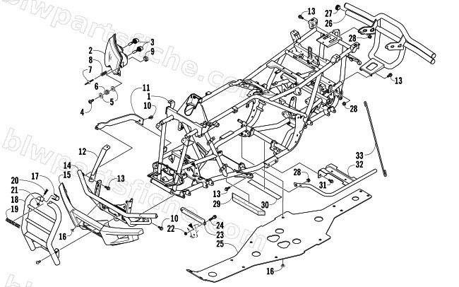FRAME AND RELATED PARTS diagram