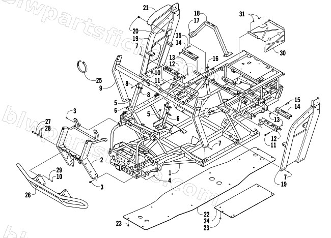 FRAME AND RELATED PARTS diagram
