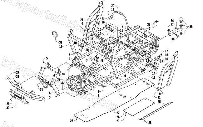 FRAME AND RELATED PARTS diagram