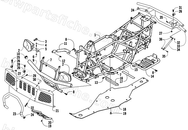 FRAME AND RELATED PARTS diagram