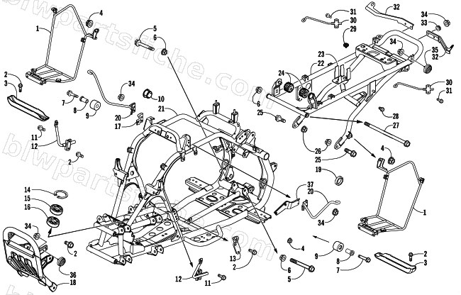 FRAME AND RELATED PARTS ASSEMBLY diagram