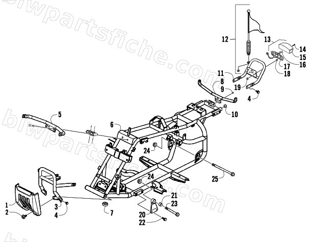 FRAME AND RELATED PARTS ASSEMBLY diagram