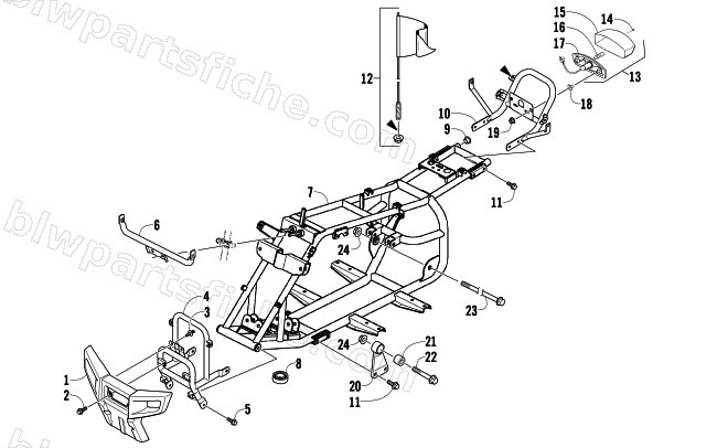 FRAME AND RELATED PARTS ASSEMBLY diagram
