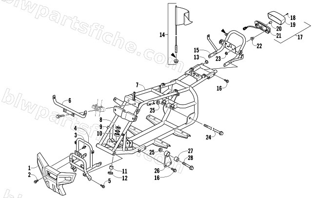 FRAME AND RELATED PARTS ASSEMBLY diagram