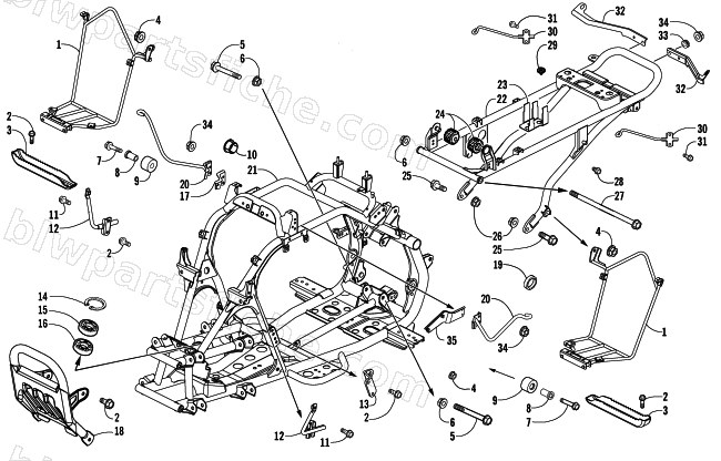 FRAME AND RELATED PARTS ASSEMBLY diagram