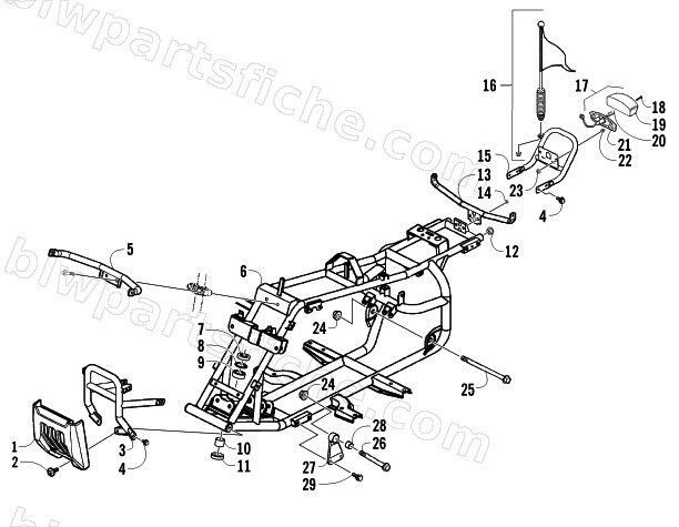 FRAME AND RELATED PARTS ASSEMBLY diagram