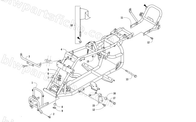 FRAME AND RELATED PARTS ASSEMBLY diagram