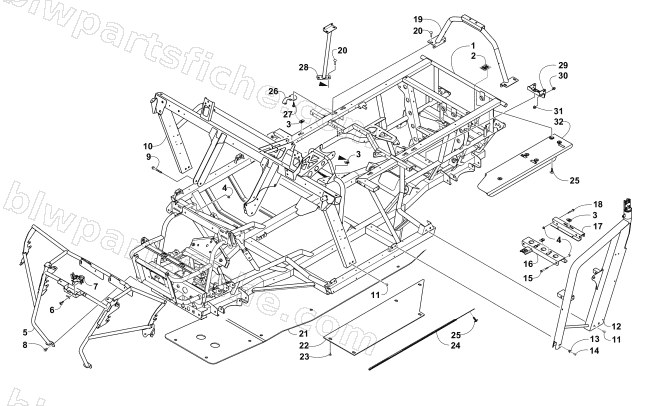 FRAME AND RELATED PARTS (SN# 302247 AND ABOVE) diagram