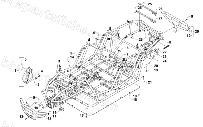 FRAME, HEADLIGHTS, AND RELATED PARTS diagram